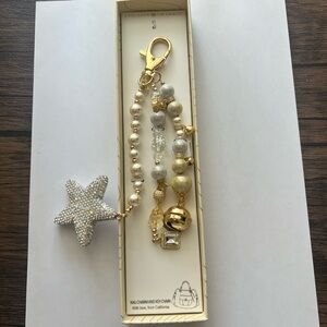 Eye Candy Holiday Rhinestone Star Bag charm w/Bells Bag Key Holder